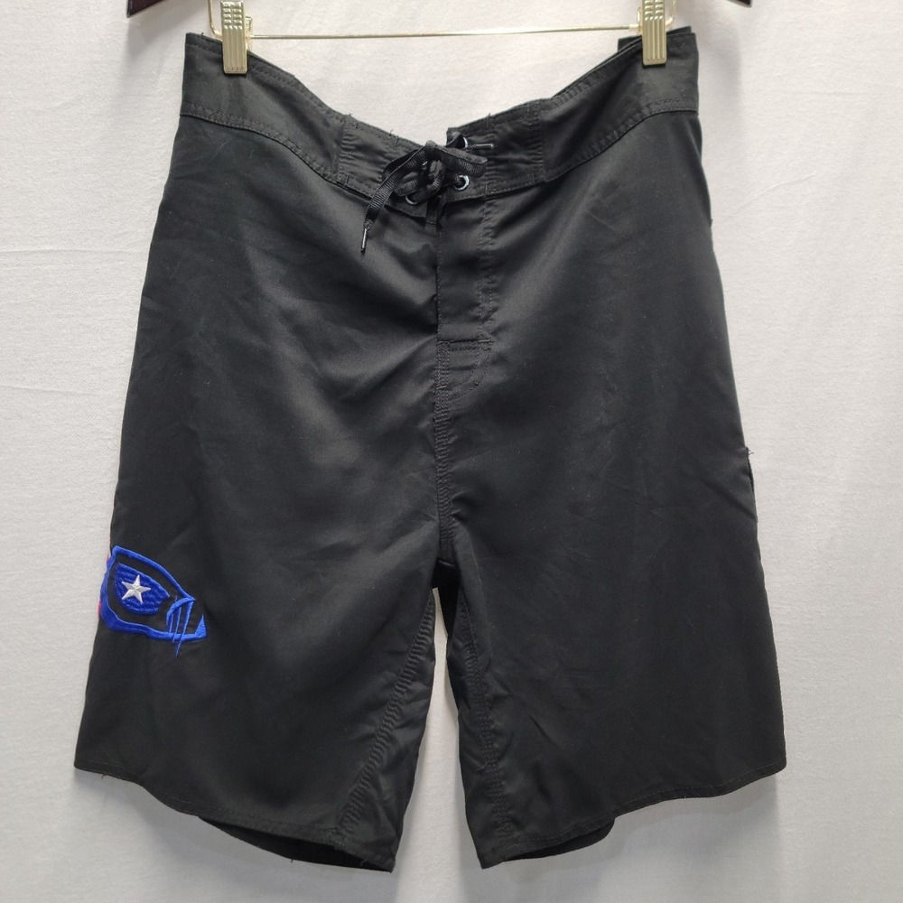 Tormenter Board Shorts MENS SIZE  42 Black Pockets‎ Embroidered Bonefish Rwb